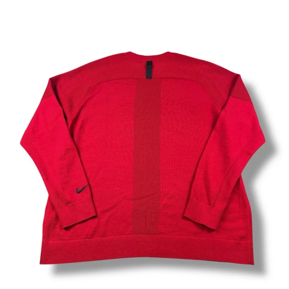 Nike Tiger Woods Wool Blend Knit Golf Sweater Red Mens XL EUC CU9782-687 - Picture 2 of 8